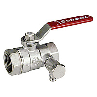 кран шар.вн.-вн. 1/2"рыч. со сливом  GIACOMINI R250DS