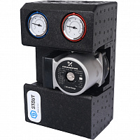 SDG-0002-002002 STOUT Насосная группа с термостатическим смесительным клапаном 3/4"с насосом Grundfos UPSO 15-65 130