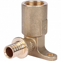 SFA-0032-001612 STOUT Угольник настенный с длинным нарезным патрубком 16-Rp 1/2" для труб из сшитого полиэтилена аксиальный