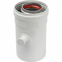 SCA-6010-000102 STOUT Элемент дымохода  конденсатосборник горизонт.  DN60/100, п/м уплотнения в компл. с лого.
