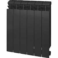 Global STYLE PLUS 500 6 секции радиатор биметаллический боковое подключение (цвет cod.07 grigio scuro opaco mettalizzato 2748 (черный))