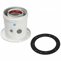 SCA-6010-240100 STOUT Элемент дымохода DN60/100 адаптер для котла вертикальный коаксиальный (совместимый с Bosch, Buderus)(с логотипом)